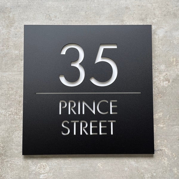 House Numbers | House Number Signs | Housewarming Gift | Letterbox Numbers | Mailbox Address Sign Plaque | Edge Square 30cm