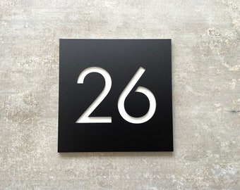 House Numbers | House Number Signs | Housewarming Gift | Letterbox Numbers | Mailbox Address Sign Plaque | Edge Square 20cm