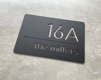 House Numbers | House Number Signs | Housewarming Gift | Letterbox Numbers | Mailbox Address Sign Plaque | Horizontal Line Cutout 30x20cm