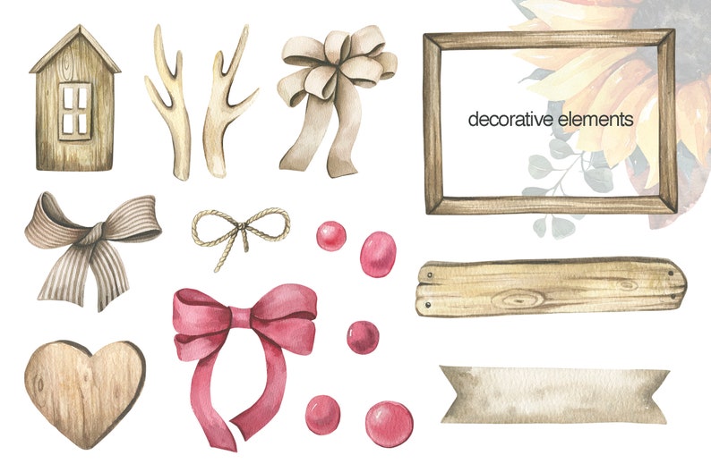 Borders.BIG Collection. Watercolor Floral Clipart For Wedding Invitations.Floral Wreaths,Bouquets BIG Watercolor Sunflower Clipart