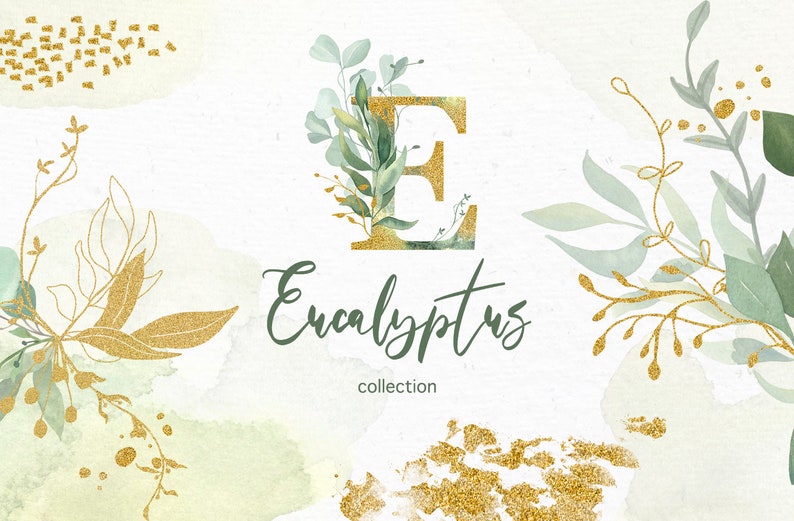 BIG Watercolor Eucalyptus Wreath Clipart.Greenery Wreath Floral Arrangements Wedding invitation.Greenery Clipart PNG