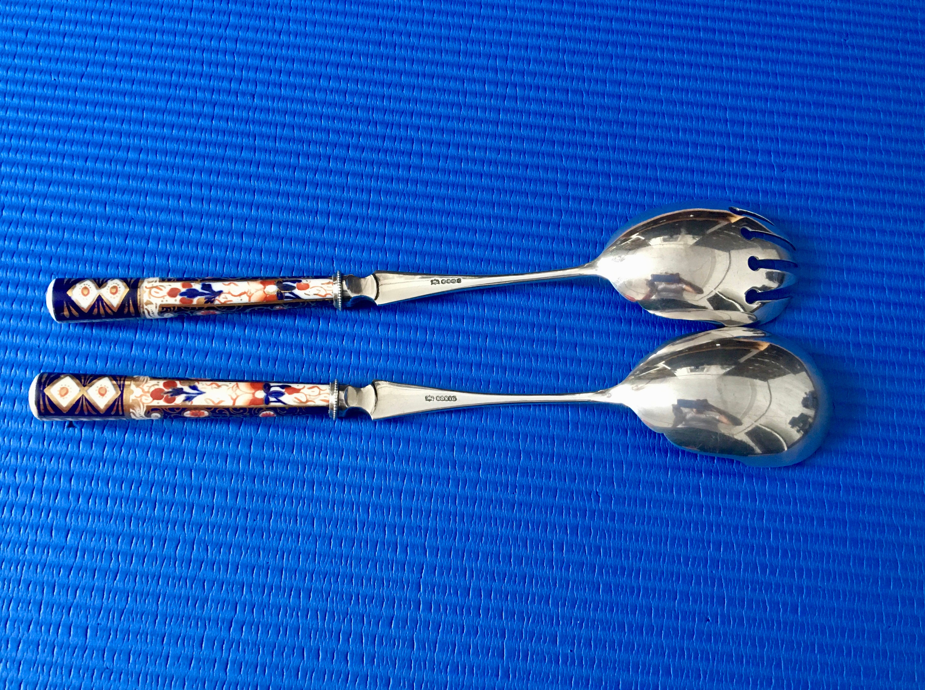 Vintage EPNS Serving Spoon and Fork With Imari Handle 30cm Etsy