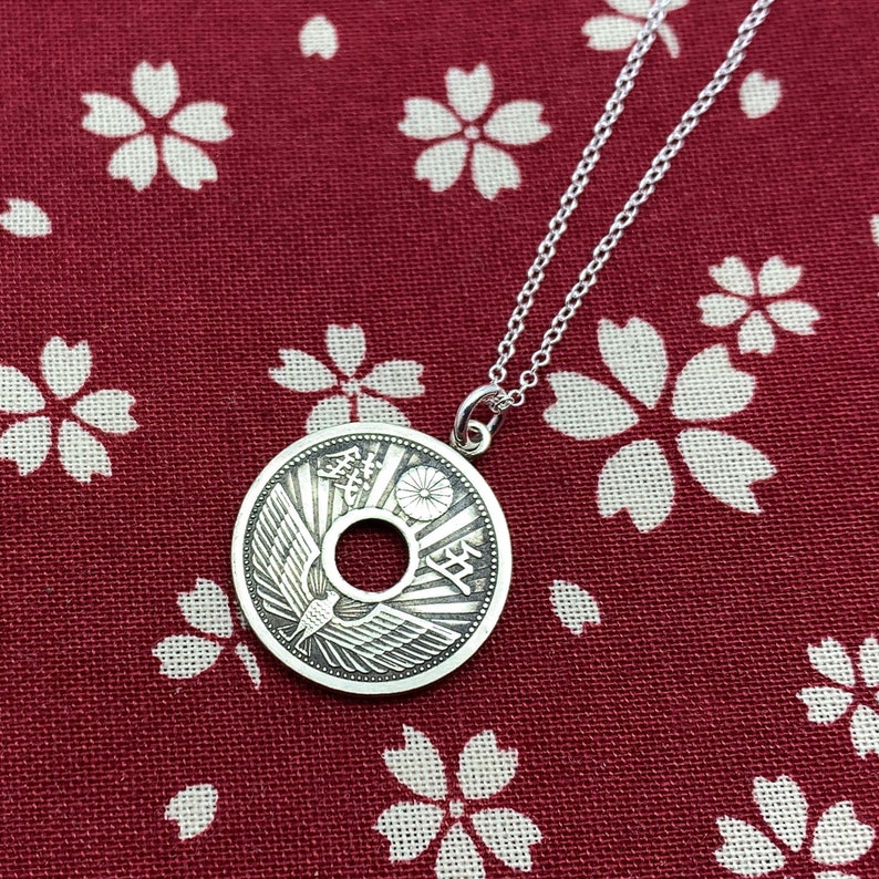 Eagle Japanese Old Coin Necklace,nickel,sterling Silver,mens Coin Necklace,japanese Style,made