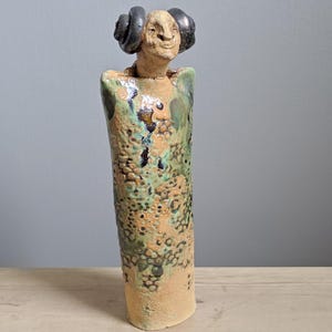 Horned, unique ceramic sculpture,new Home gift, original ceramic sculpture, handmade ceramic,art ceramik