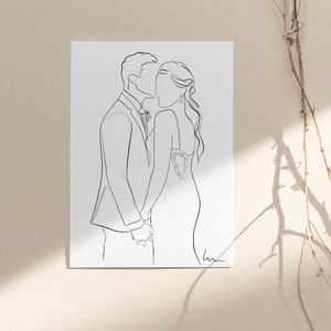Ritratto artistico personalizzato • Illustrazione digitale minimalista • Disegno di coppia, famiglia o animale domestico • Regalo di arte murale in stile linea singola