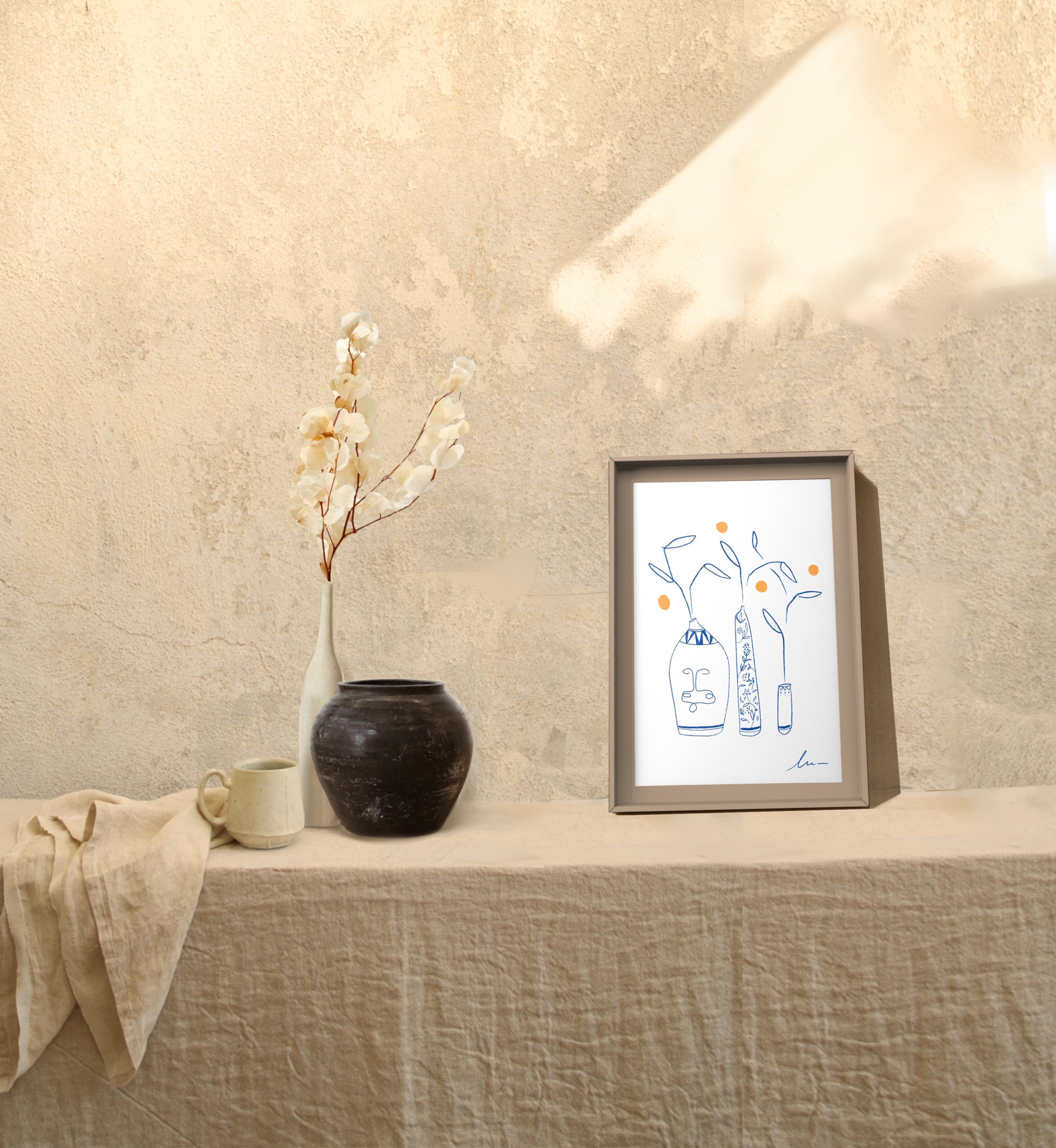 Kitchen Art Abstract wall art Kitchen wall art One line Etsy