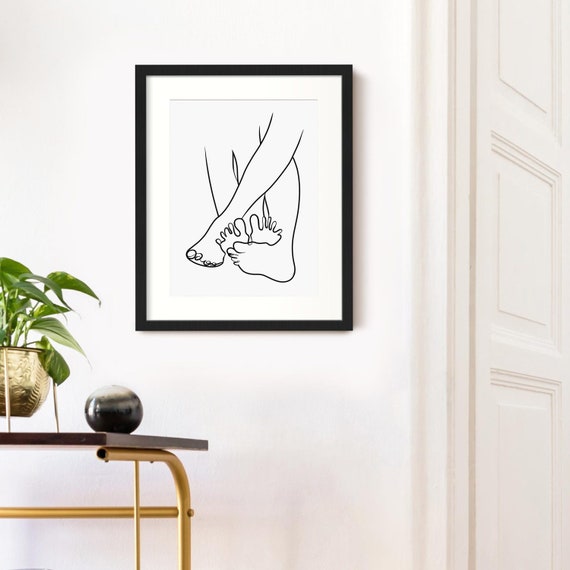 Couple Line Art Couple Drawing Above Bed Art Couples Gift | Etsy