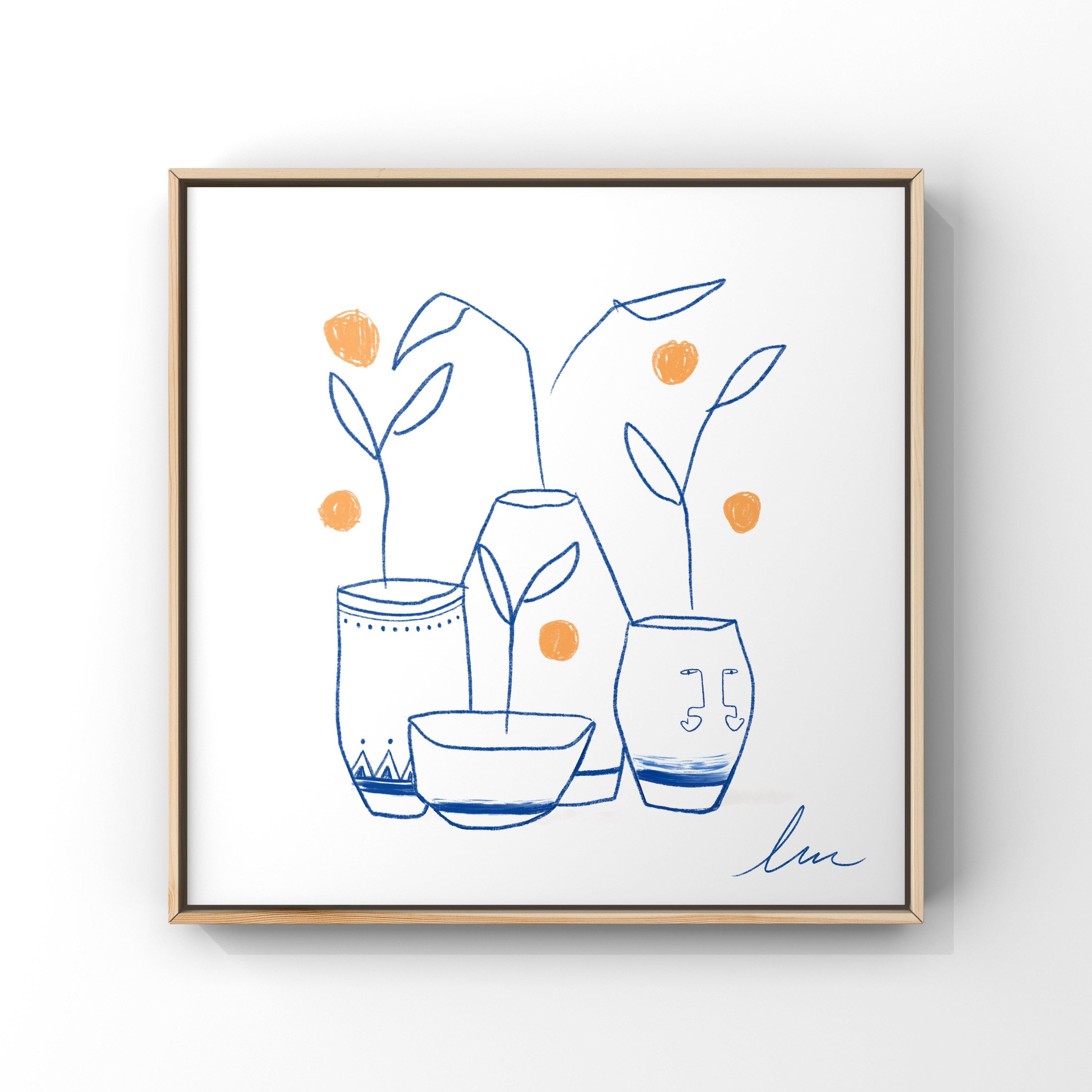 Kitchen Art Abstract wall art Kitchen wall art One line Etsy