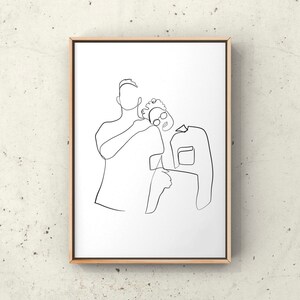 Abstract Black And White Sketch Line Art MODERN SKETCH Portrait From Photo Custom Line Drawing Couples Gift Idea Modern custom portrait