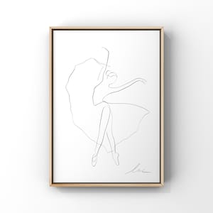 Ballerina Line Art Print: Minimalist Black and White (Digital Download)