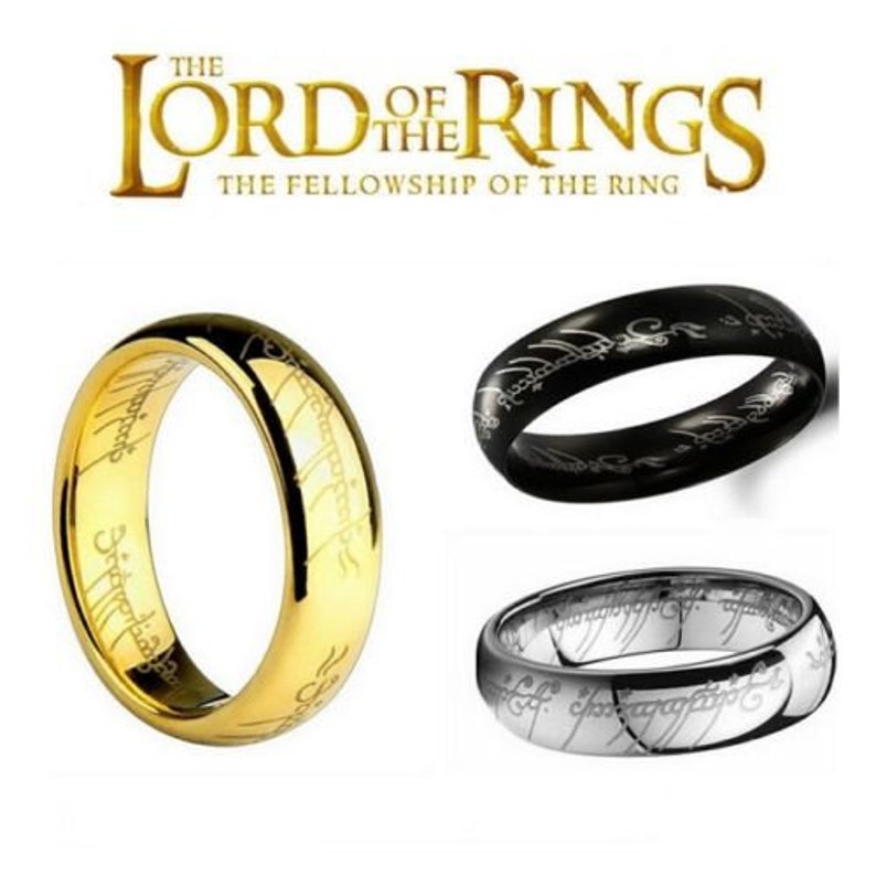 NEW Hobbit Lord of the Rings Gold Silver Black Elvish Rune | Etsy