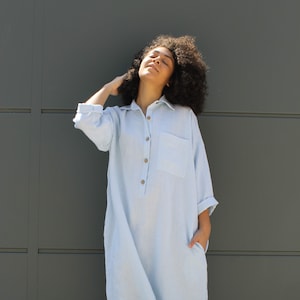 Linen dress//Linen dress ANGELICA // maternity Linen dress// loose Linen dress //Long linen shirt//Tunic dress//