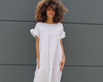 Linen dress,linen clothes ,Linen dress NENUFAR, loose linen dress,ecological clothing,ethical clothing