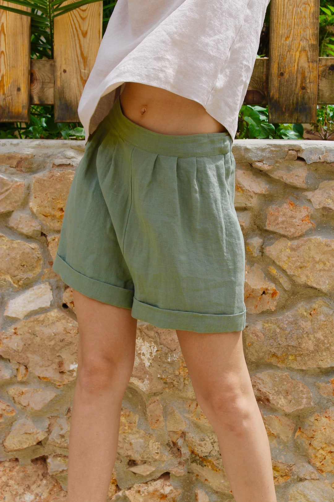 Linen Shorts Darling//shorts With Pockets// - Etsy