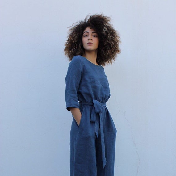 linen jumpsuit etsy