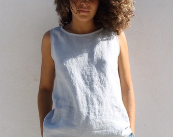 Linen top women/Aire Linen top /Linen Sleeveless Linen Blouse / Linen Clothing