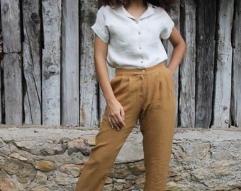 Linen pants//Baggy pants //Linen pants MISURI/baggy linen pants.  long linen pants//women’s clothing/Linen trousers /