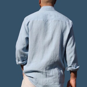 Camisa Lino Hombre / Camisa Lino Hombre Básica / Camisa Lino - Etsy