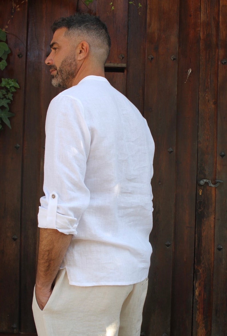 Men's Linen Shirt . White Linen Shirt for Men . Linen Etsy