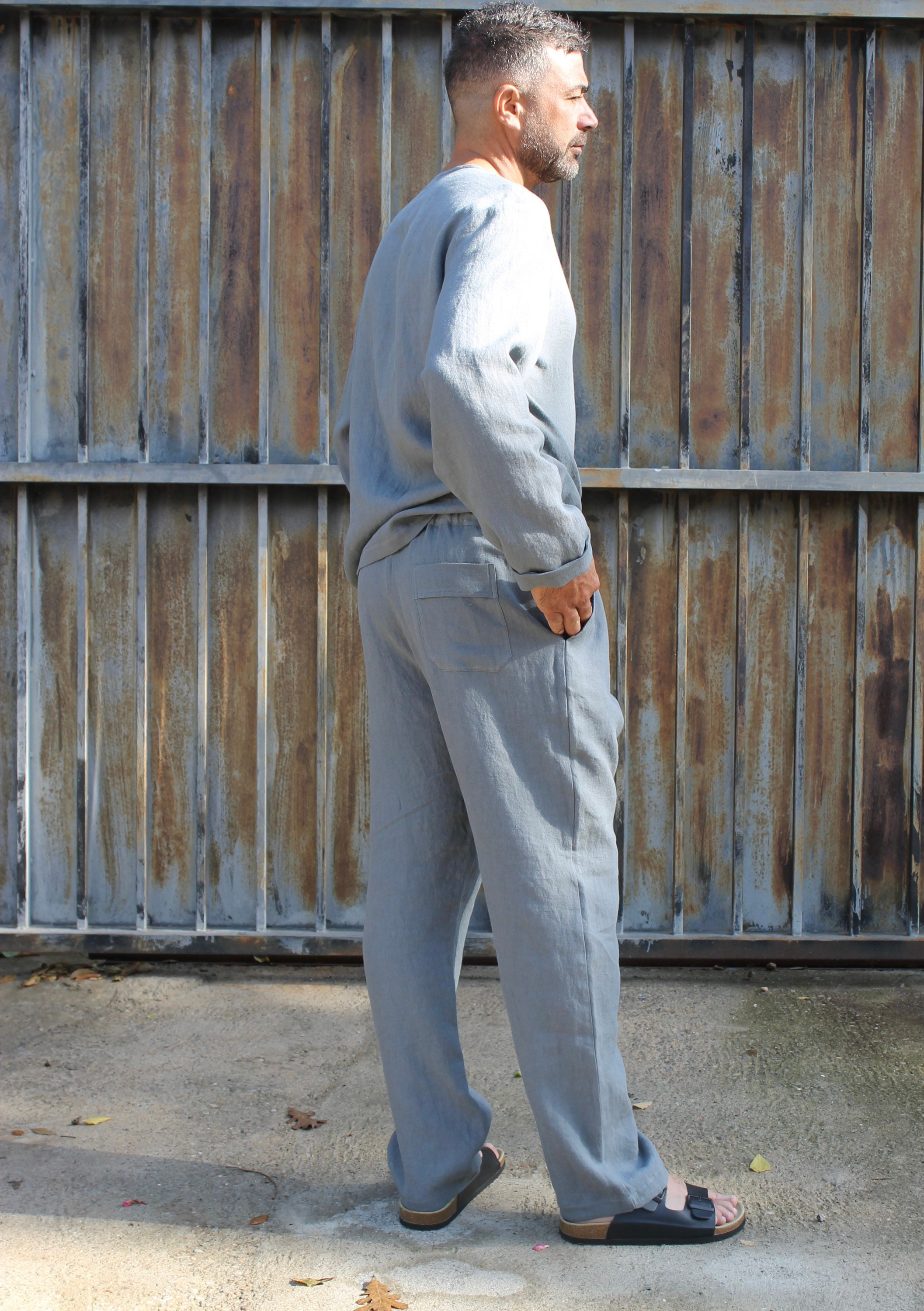 Mens Linen Pajamas Set/mens Pajama Linen Pants/dover Linen Etsy