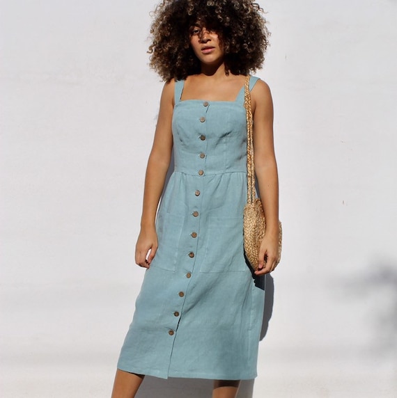 Vestido lino 2025 tirantes