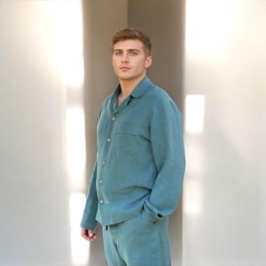 Men&#39;s Linen Sleepwear Set, Dallas Loungewear Set, Soft Breathable Nightwear,