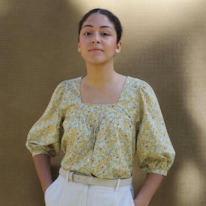 romantic liberty print cotton blouse,Nica printed blouse, woman cotton blouse.