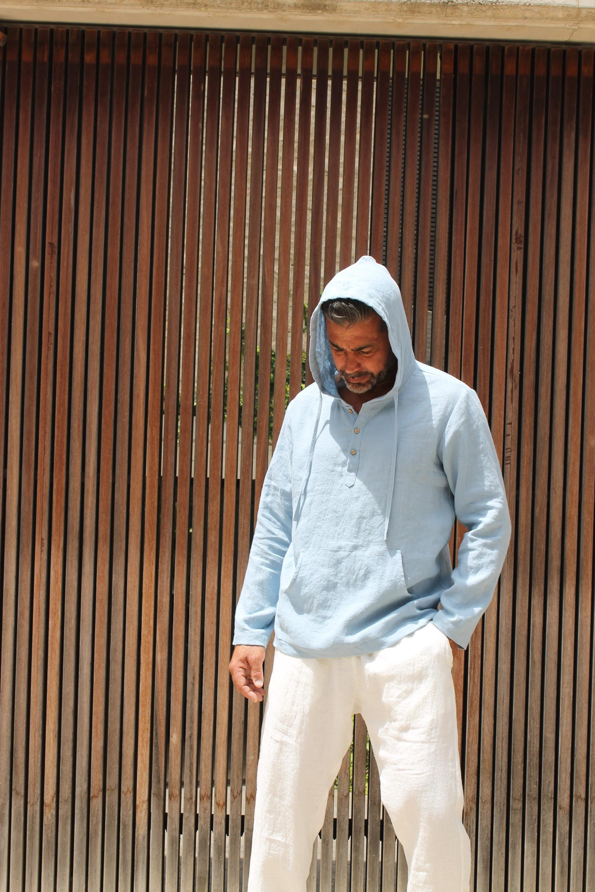 Men Linen Hoodie,linen Hoodie,sport T Shirt for Men,linen