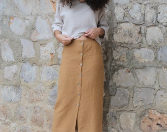 button front skirt etsy