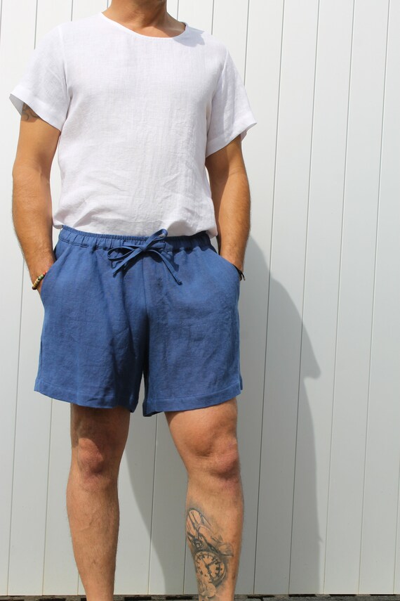 Ready to Ship.pantalones Cortos De Lino Para Hombre Linen Men Shorts Piero Etsy Australia
