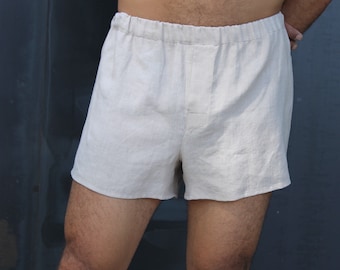 Prêt-à-partir. Sous-vêtements en lin pour hommes / lot de 2 boxers pour hommes/ensemble de 2 shorts en lin pour hommes/ensemble cadeau pour homme