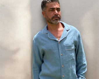 Organic Linen Men's Pajamas: Lightweight Loungewear