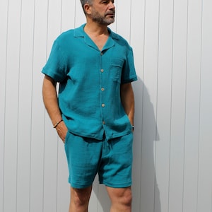 Ready to ship.Pijamas de algodón para hombre, pijamas de algodón personalizados para hombre, pijamas de verano para hombre