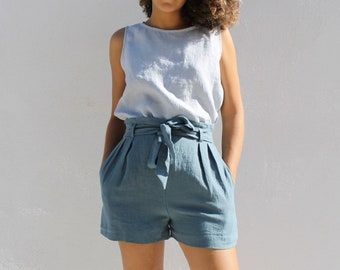 Short en lin pour femme ,SHORT EN LIN TIERRA/