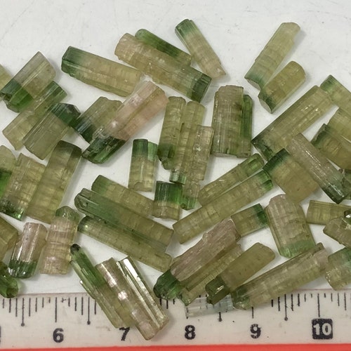 81.15 Cts Natural shops Bi colour Transparent Tourmaline crystals from Afghanistan