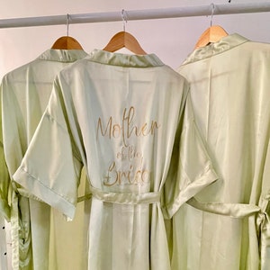 Sage bridesmaid Robes, Forest green robe, Silk Kimono, Emerald silk robe, Personalized Robes, Robes personalized, Champagne robe