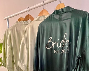 Kimono robe women silk, Bride Robes, Personalized Robes, Bride Robe, Bridal Party Robes, Flower Girl Robe, Bridal Robes, Silk Kimono Robe
