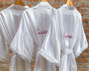 Plus size robe, Bridal robe, Bridal Robes, bride Robe, Satin Robes, Personalized robes, White bride robe, Bridal Party Robes, Silk Robe