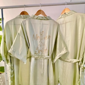 Sage bridesmaid Robes, Robes for bridesmaids, Forest green robe, Kimono Robe women silk, Silk bridal robes, Custom Robe, Bridesmaid robes