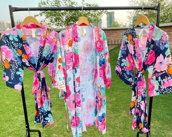 Blumenbrautjungfer Roben, Roben für Brautjungfern, Brautjungfer-Roben, Braut-Robe, Brautparty-Roben, personalisierte Roben, Braut-Roben