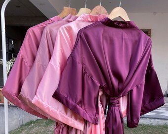 Vestaglia in raso, vestaglia kimono, vestaglie personalizzate, vestaglia da sposa per la sposa, vestaglie in raso, vestaglie per feste di nozze, vestaglie da sposa, vestaglia da sposa personalizzata
