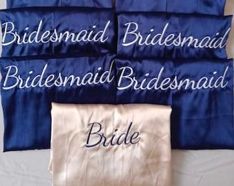 Personalized Satin robes for women, Mother of the bride plus size Robe for bridal party, Bridesmaid getting ready outfit for wedding day