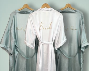 Zijden kimono, zijden gewaad, wees mijn bruidsmeisje, satijnen gewaad, gepersonaliseerde gewaden, gewaden bruidsfeest, zijden bruidsgewaden, gewaad bruidsmeisje, gewaad bruid