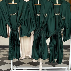 Emerald silk robe, Sage green robe, Be my bridesmaid, Satin Robes, Personalized Robes, Bridal Party Robes, Bridesmaid Robes, Bride Robe