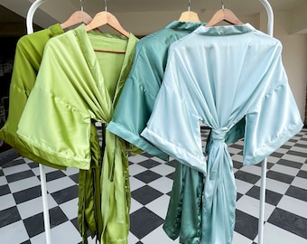 Kimono Robe women silk, Bridal Party Robes, Satin Robe, Personalized Robes, Bridesmaid robe, Bridesmaid Robes, Bride Robe, Bridal Robe