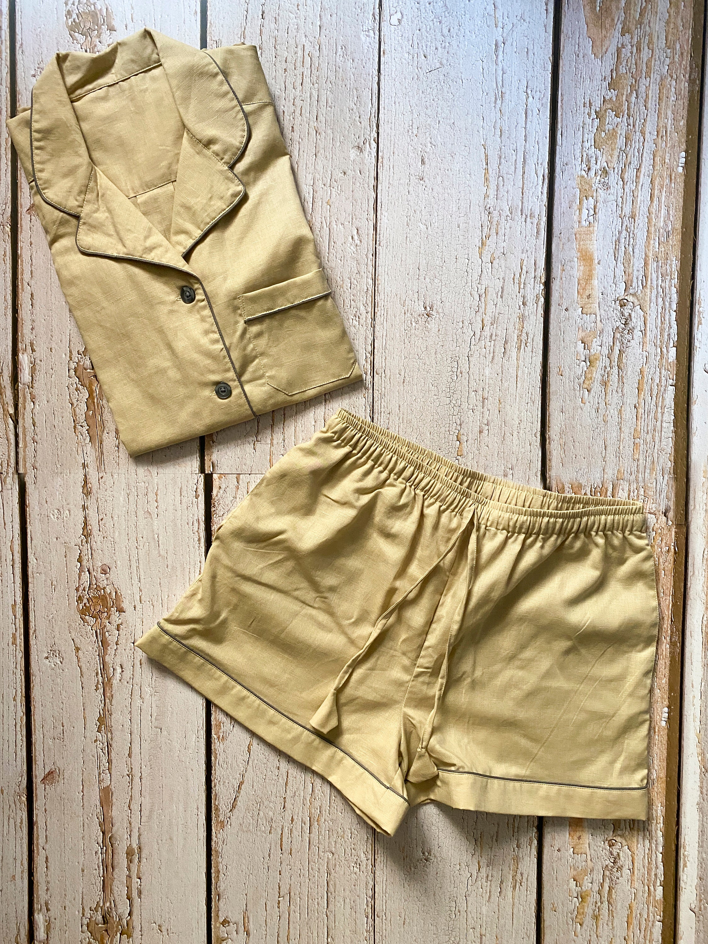 Linen Shirts & Shorts Sets Linen Women Shorts Holiday Etsy