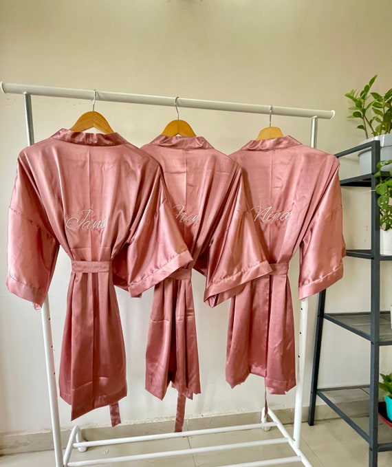 Mother of the bride robe plus size, Luxury robe, Bride robe for wedding day, Kimono Robe women silk, Will you be my bridesmaid, Silk Robe