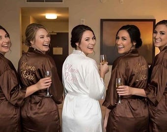 Robes for Bridesmaids, bride robe personalized, Silk robes for bridesmaids, Silk bridal robes, Kimono Robe women silk, Silk Kimono Robe