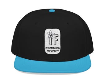 Embroidered Intergalactic Federation Snapback Hat, Space Explorer Cap, Alien Patch Snapback, UFO Embroidery Hat, Cosmic Adventure,