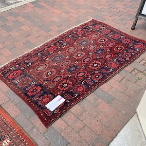 Collectable antique rug 101x168cm / 3ft3x5ft6; Ersari; Beshir Chuval / Juval; Turkmen rug; bag face; wall hanging; wool & silk pile